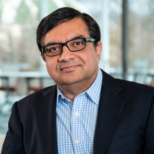 A portrait of Sridhar Tayur, the Ford Distinguished Research Chair and University Professor of Operations Management at the Tepper School of Business