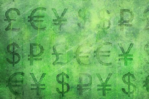An image of monetary symbols