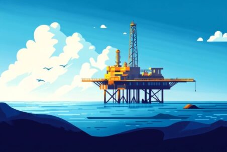 An illustration of an oil rig
